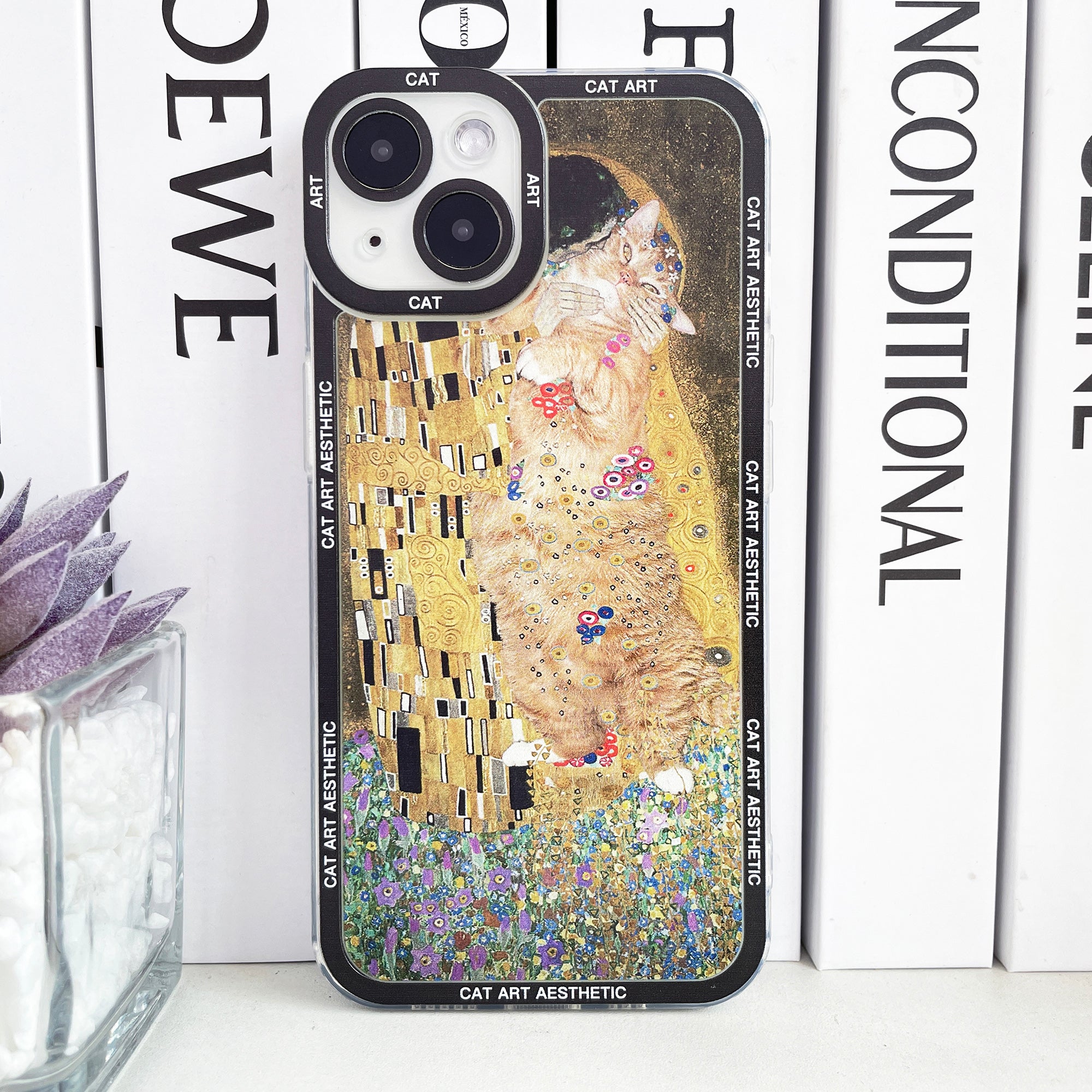 Van Gogh Gustav Klimt Mona Lisa Funny Cat Art Aesthetic Silicone iPhone Case