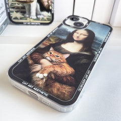 Van Gogh Gustav Klimt Mona Lisa Funny Cat Art Aesthetic Silicone iPhone Case
