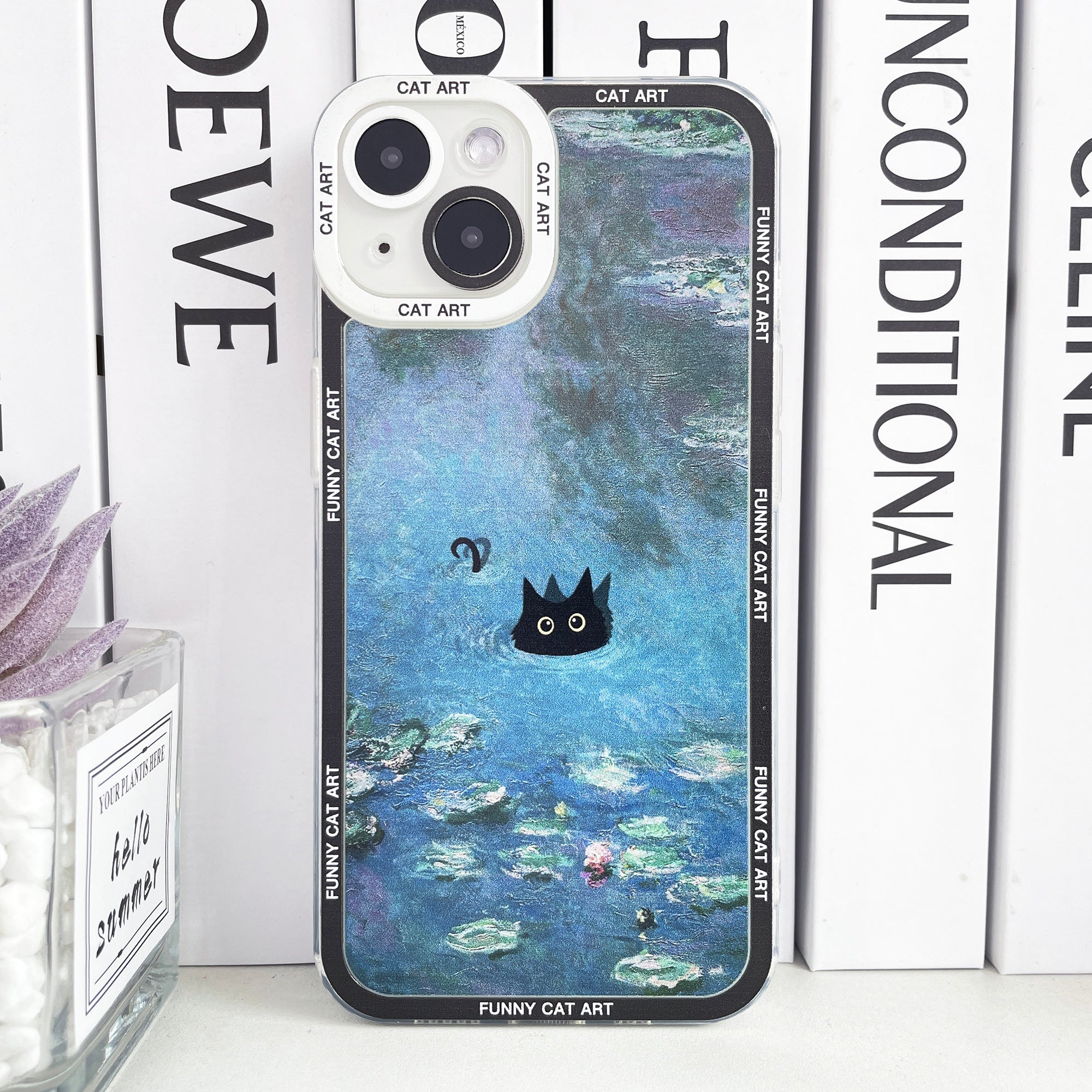 Funny Cat Art Aesthetic Silicone iPhone Case