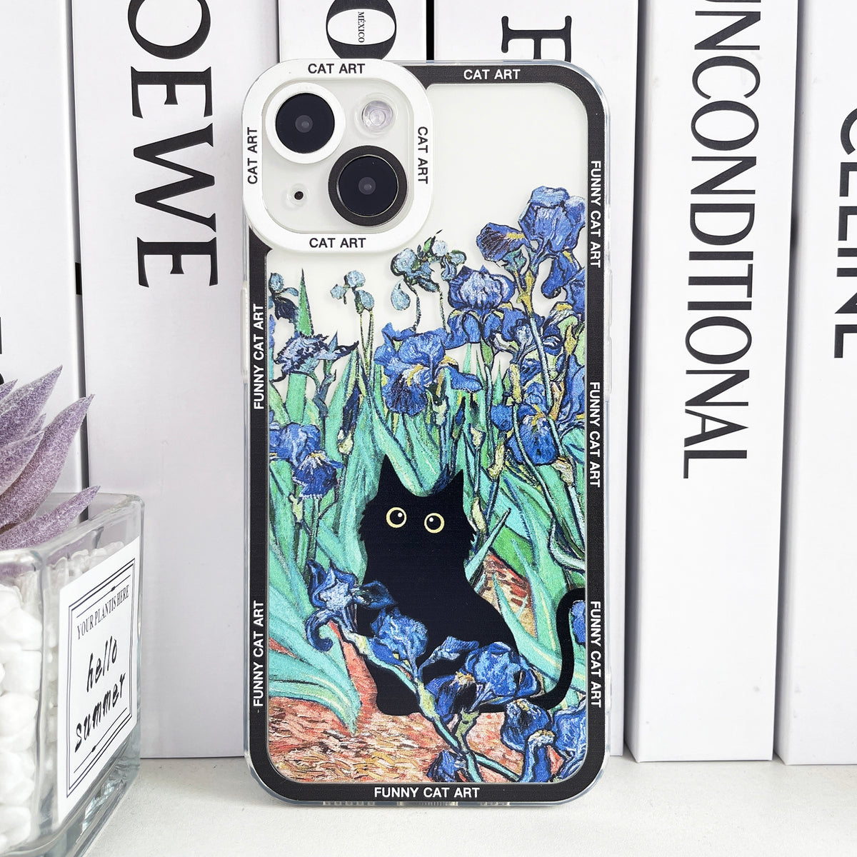 Funny Cat Art Aesthetic Silicone iPhone Case