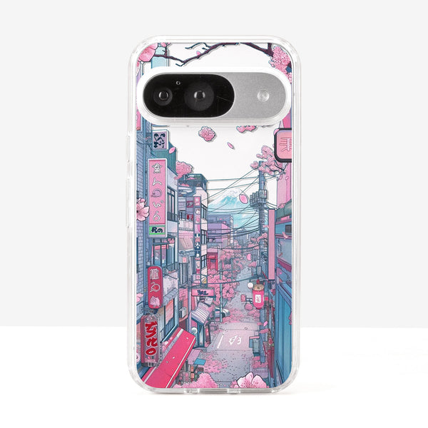 Japanese Scenery Cherry Blossom Street Aesthetic Phone Case