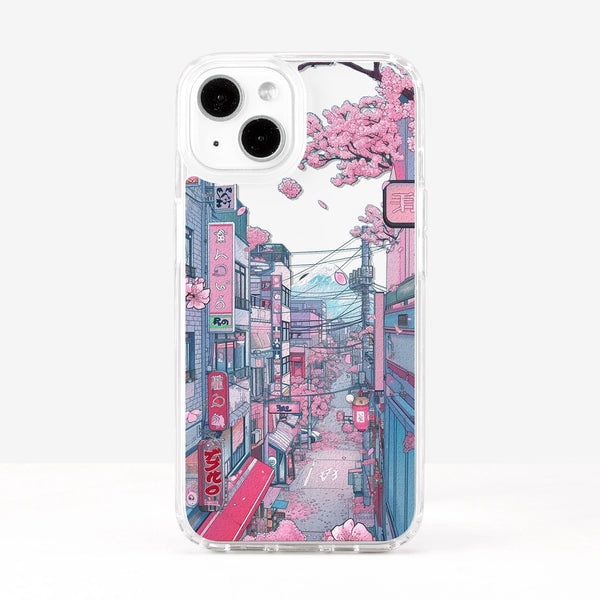 Japanese Scenery Cherry Blossom Street Aesthetic Phone Case