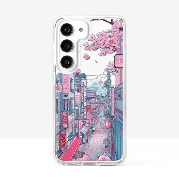 Japanese Scenery Cherry Blossom Street Aesthetic Phone Case
