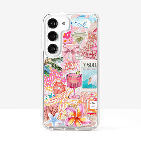 Coquette Collage Preppy and Cute Orange Pink Aesthetic Phone Case